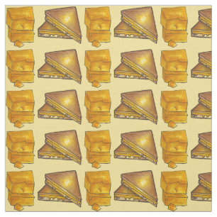 Gemelde Cheddar Grilled-kaas Sandwich Fabric Stof