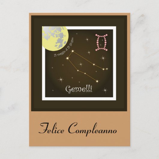 Gemelli 21 maggio al 21 giugno Postkarte Briefkaart (Voorkant)