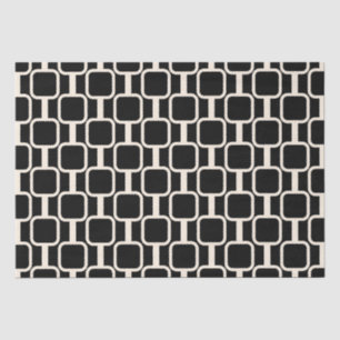 Gememde Verbindingen Retro Modern Geometric Black Tissuepapier