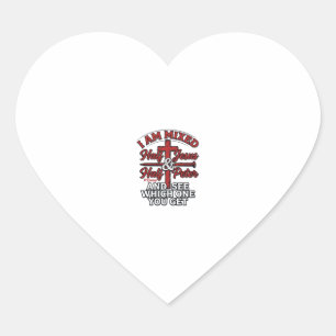 Gemene Jezus en Petrus Vintage Christelijke Humor Hart Sticker