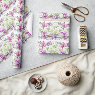 Gemengd boeket bloemen inpakpapier