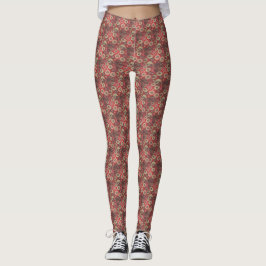 Gemengd bruin bellenpatroon ontwerp leggings