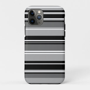 Gemengd gestreept patroon zwart wit grijs iPhone 11 pro hoesje