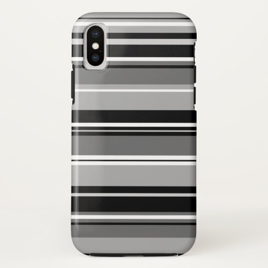 Gemengd gestreept patroon zwart wit grijs Case-Mate iPhone case (Achterkant)