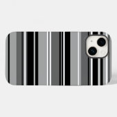 Gemengd gestreept patroon zwart wit grijs Case-Mate iPhone case (Achterkant (horizontaal))