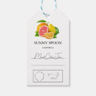 gemengd Label met citrusvruchten Cadeaulabel