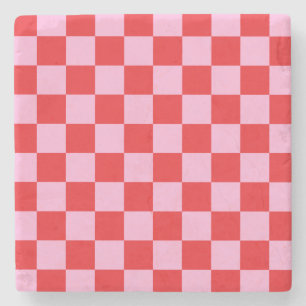 Gemengd Licht Roze Geruit Stenen Onderzetter
