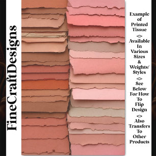 Gemengd palet van roze & terracotta BP7B decoupage Tissuepapier
