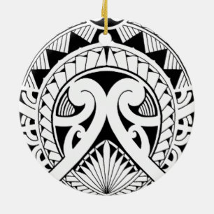 gemengd polynesiaans maori tribaal tattoo kokokosb keramisch ornament