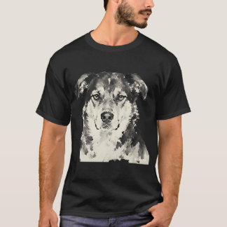 Gemengd ras inktschildering close-up t-shirt