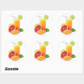 Gemengd sap van citrusvruchten ronde sticker (Vel)