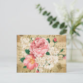 Gemengd Vintage bloemen leuk briefkaart (Staand voorkant)