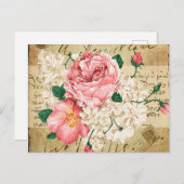 Gemengd Vintage bloemen leuk briefkaart (Voorkant / Achterkant)