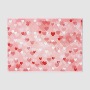 Gemengde Abstracte rode, witte en roze harten Tissuepapier