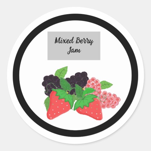 Gemengde Berry Jam Classic Round Sticker (Voorkant)
