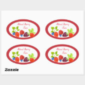 Gemengde bessen bewaart conservenlabel ovale sticker (Vel)