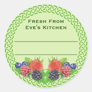 Gemengde bessen met Celtic Round Canning Ronde Sticker