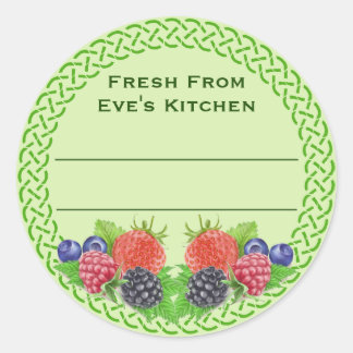 Gemengde bessen met Celtic Round Canning Ronde Sticker