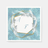 Gemengde Blauwe Silky Pattern met Witte Sparkles Servet (Voorkant)