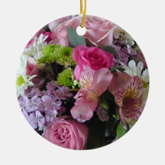 Gemengde bloem keramisch ornament (Voorkant)