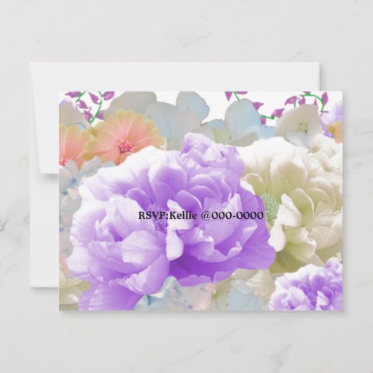 Gemengde bloemen 50ste trouwdag uitnodiging (Achterkant)