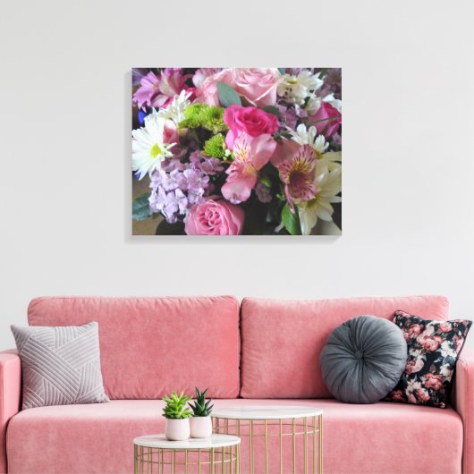 Gemengde bloemen canvas afdruk (Insitu (Woonkamer))