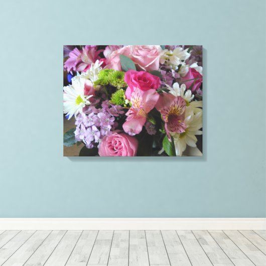 Gemengde bloemen canvas afdruk (Insitu (Houten vloer))