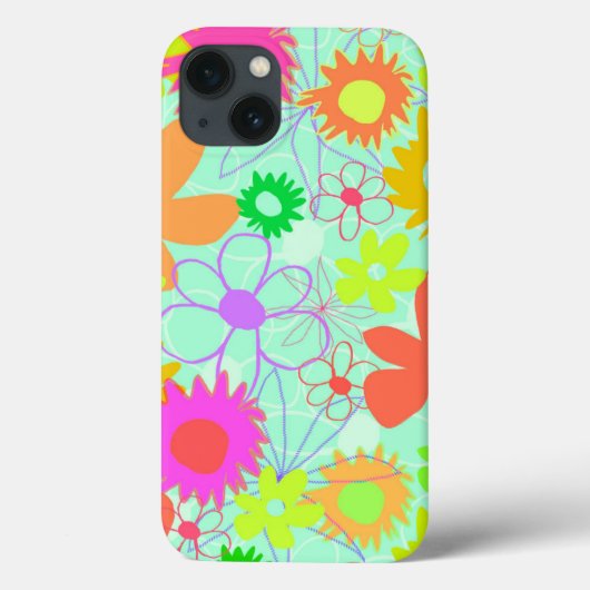 Gemengde bloemen Case-Mate iPhone case (Achterkant)