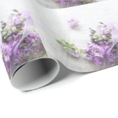 Gemengde bloemen met oude muziekachtergrond cadeaupapier (Rol Hoek)