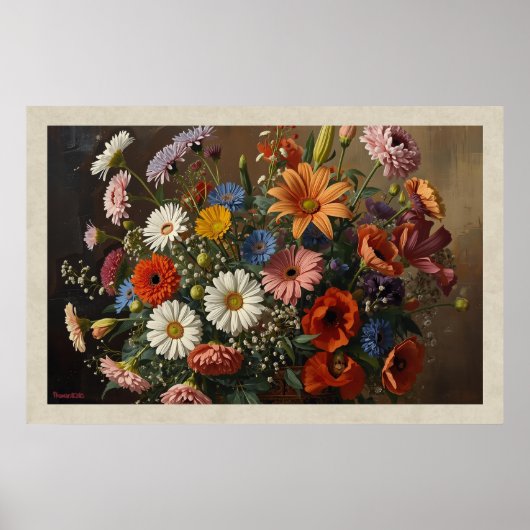 Gemengde Bloemen Poster (Voorkant)