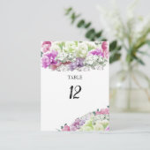 Gemengde Bouquet Floral Table Seating Number Kaart (Staand voorkant)