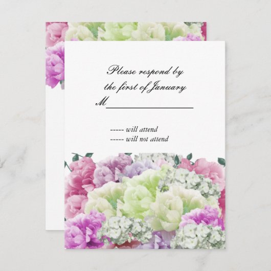 Gemengde Bouquet van Florals Reply Kaart (Voorkant / Achterkant)