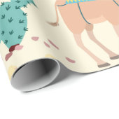 Gemengde cactus en kamelenpatroon cadeaupapier (Rol Hoek)