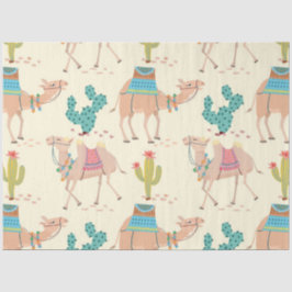 Gemengde cactus en kamelenpatroon tissuepapier