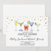 Gemengde Cocktail Drinken Paar Trouwdouche Kaart (Voorkant / Achterkant)