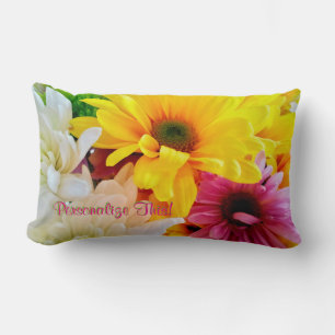 Gemengde Daisies Bouquet-Lumbar Pillow Kussen