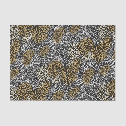 Gemengde dierenprint Zebra Leopard Tiger Gemengde Tissuepapier (Voorkant)