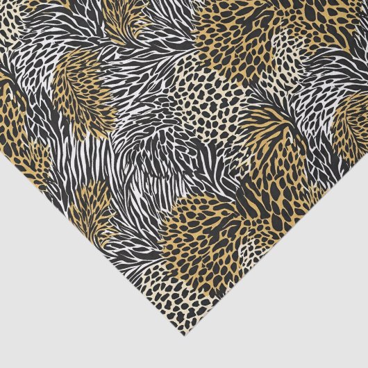 Gemengde dierenprint Zebra Leopard Tiger Gemengde Tissuepapier (Detail)