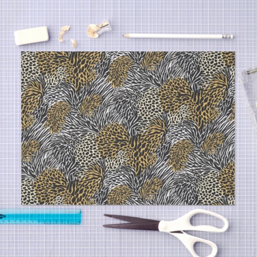 Gemengde dierenprint Zebra Leopard Tiger Gemengde  Tissuepapier (Craft)