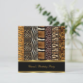 Gemengde dierlijke afdrukken Gold Black 2 Kaart (Staand voorkant)