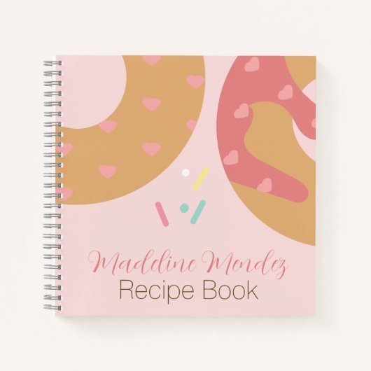 Gemengde Donuts Snoepjes Roze Bakker Recept Notiti Notitieboek (Voorkant)