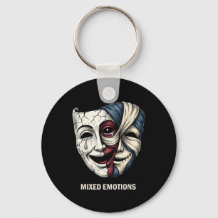Gemengde Emoties Masker Donkere Esthetiek Goth Gra Sleutelhanger