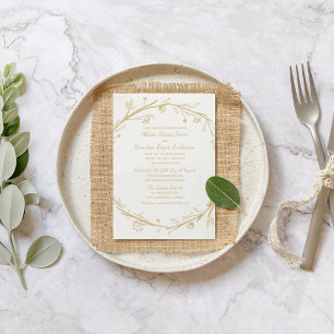Gemengde families Gold Wreath Wedding Invitation Kaart