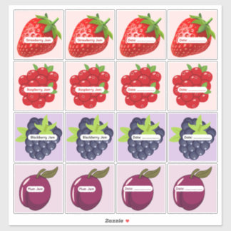 Gemengde Fruitjamlabels Aangepaste Vinyl Sticker V