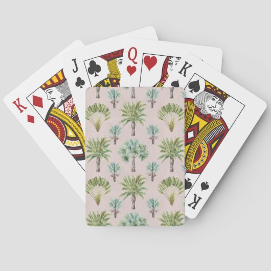 Gemengde groene palmbomen pokerkaarten (Achterkant)
