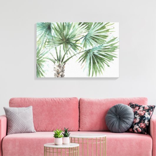 Gemengde groenen: tropische palmen canvas afdruk (Insitu (Woonkamer))