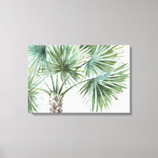 Gemengde groenen: tropische palmen canvas afdruk (Voorkant)