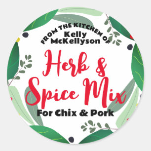 Gemengde hartige kruiden cadeau label stickers, Kr