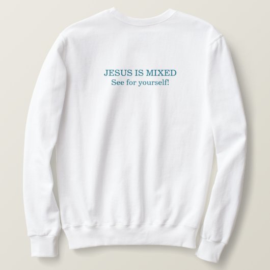 Gemengde Jezus sweatshirt (Design achterkant)