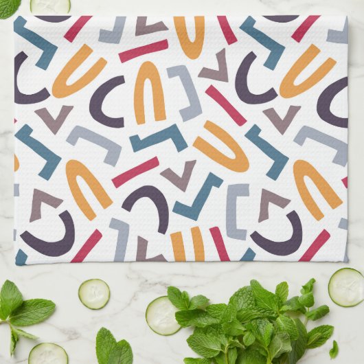 Gemengde letters, Abstract, modern Theedoek (Gevouwen)